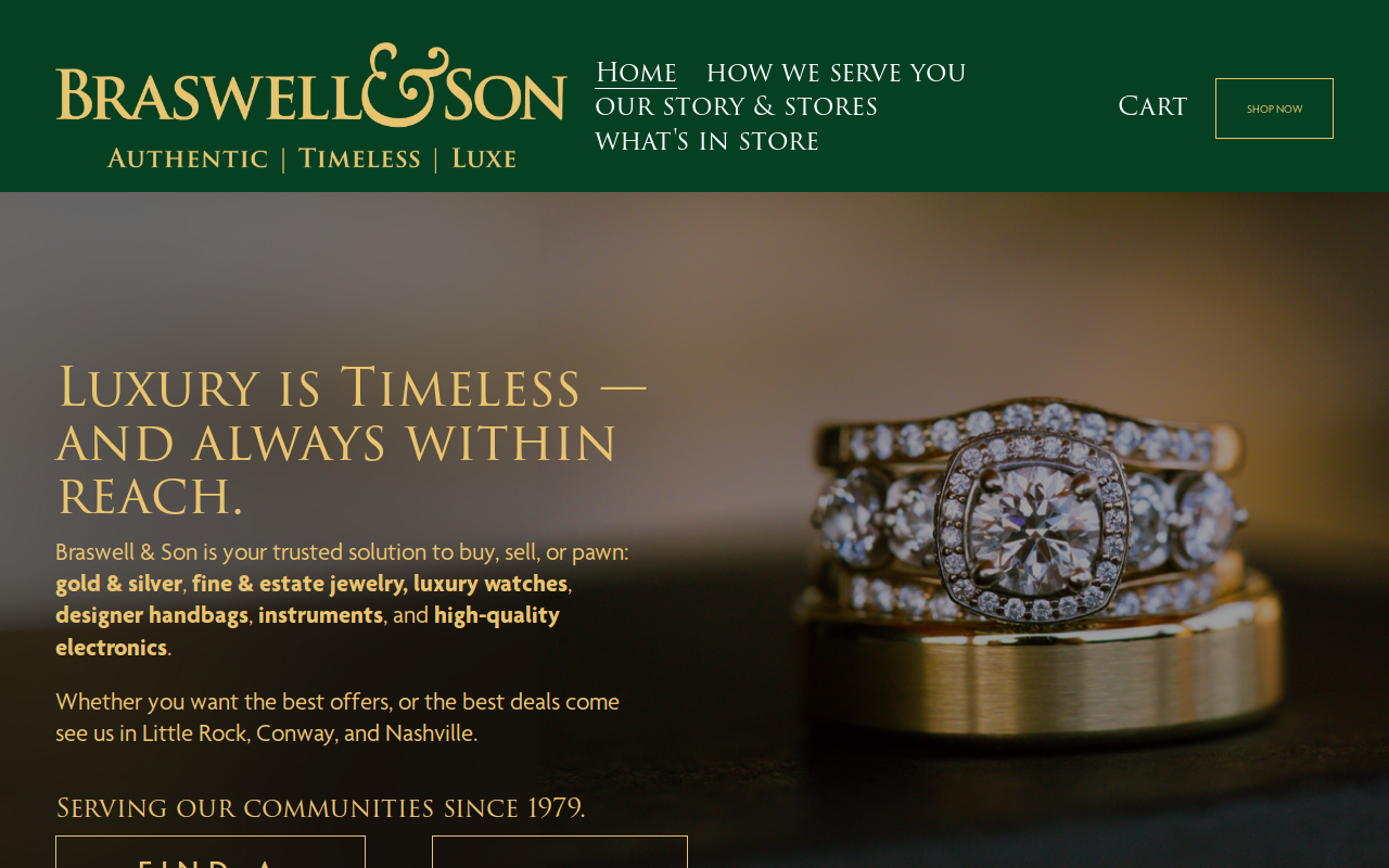 Braswell & Son Pawn Brokers website preview