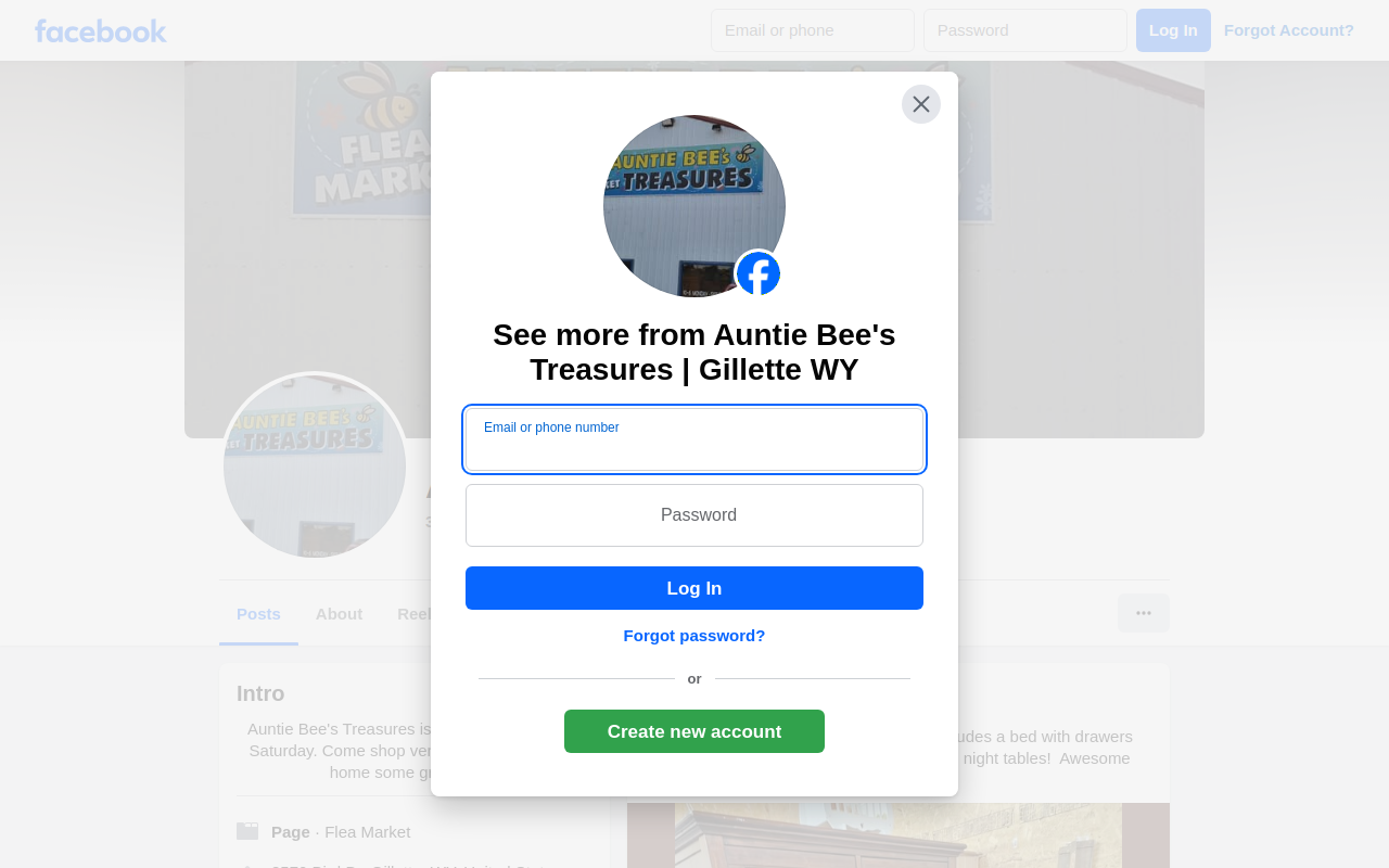 Auntie Bee's Treasures website preview