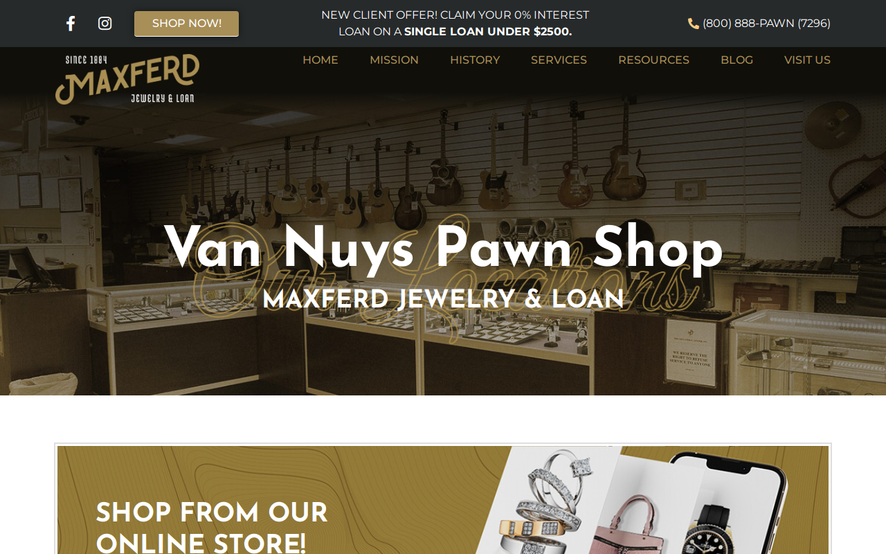 Van Nuys Pawn Shop website preview