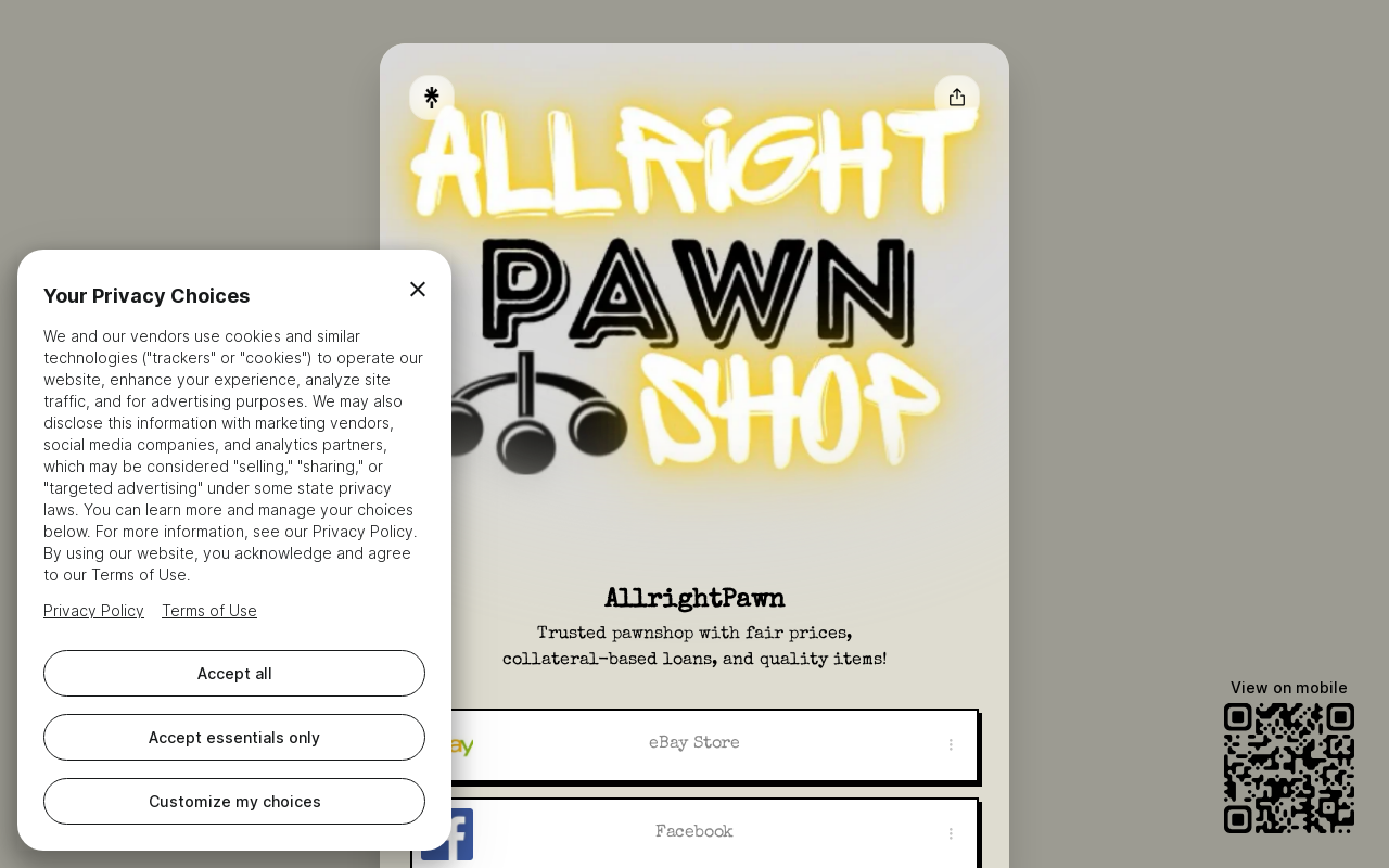 Allright Pawnshop website preview