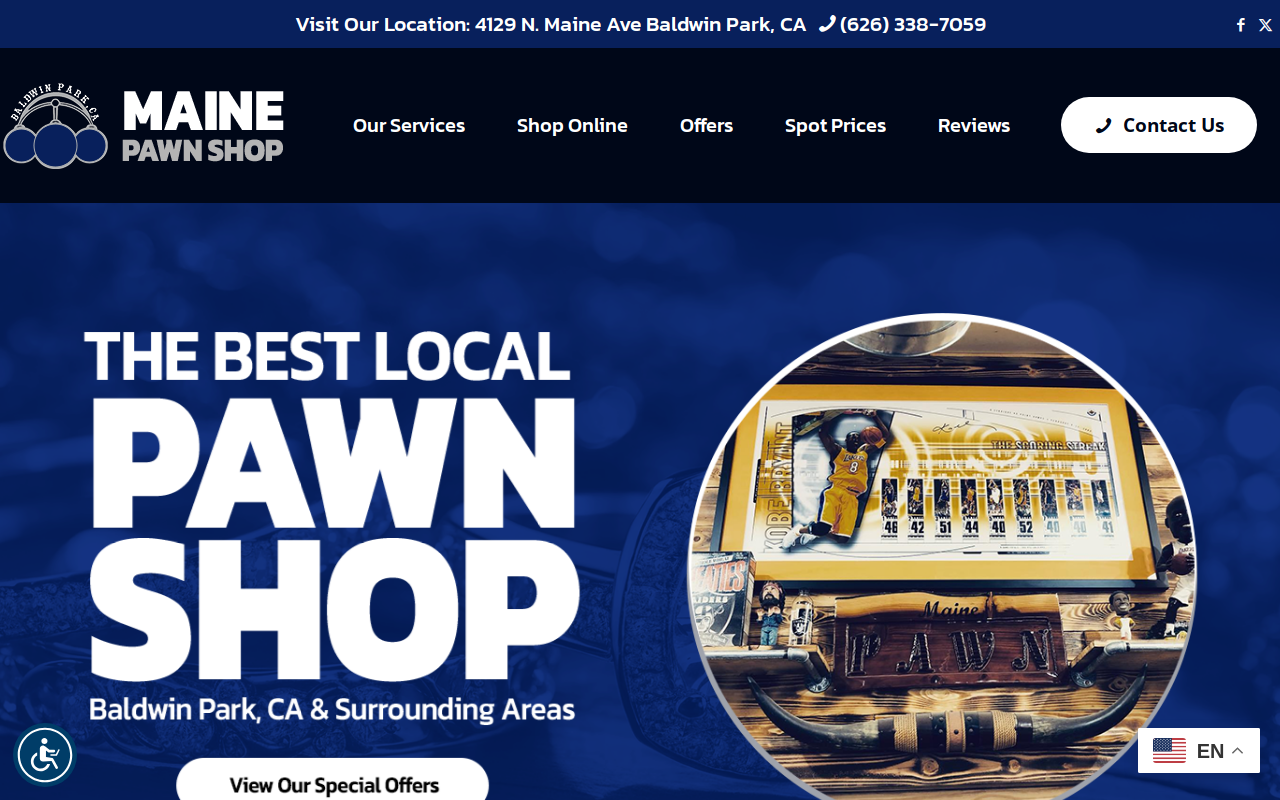 Maine Pawn Shop website preview