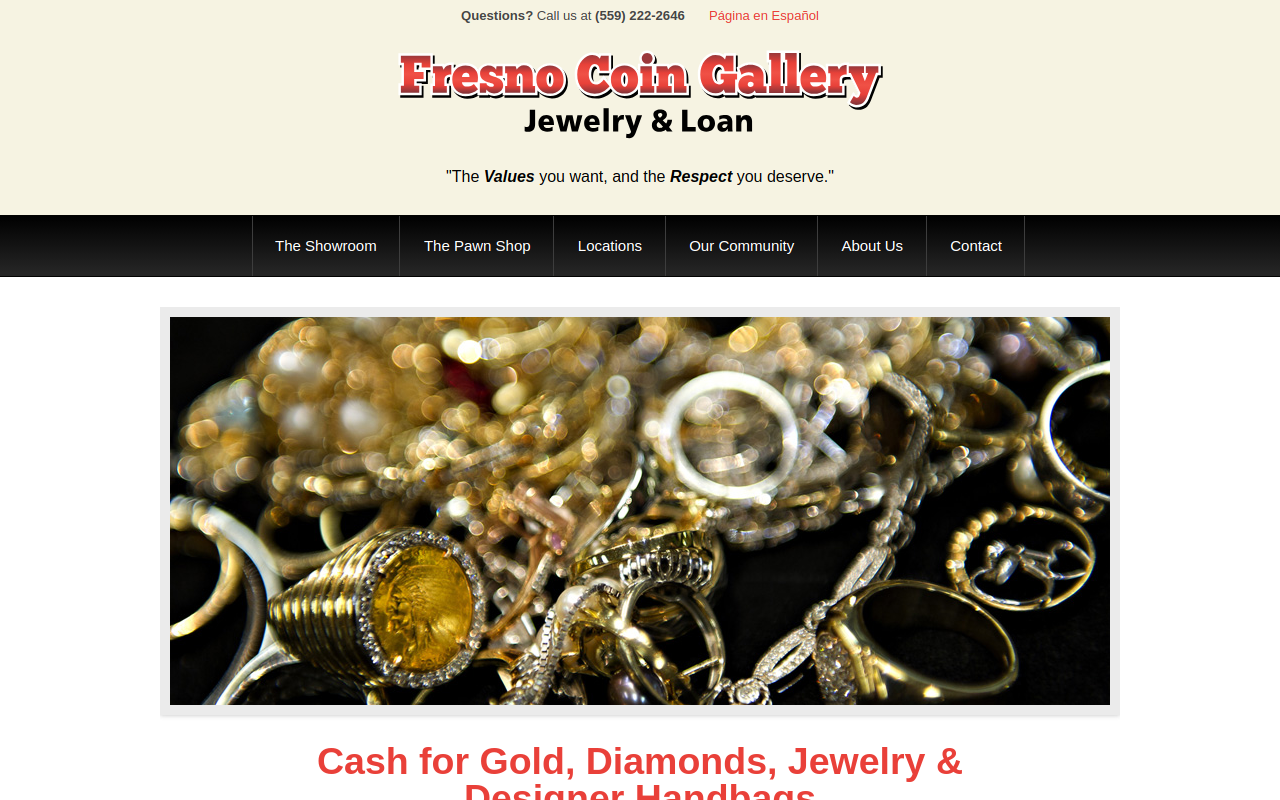 Fresno Coin Gallery Jewelry & Loan website preview