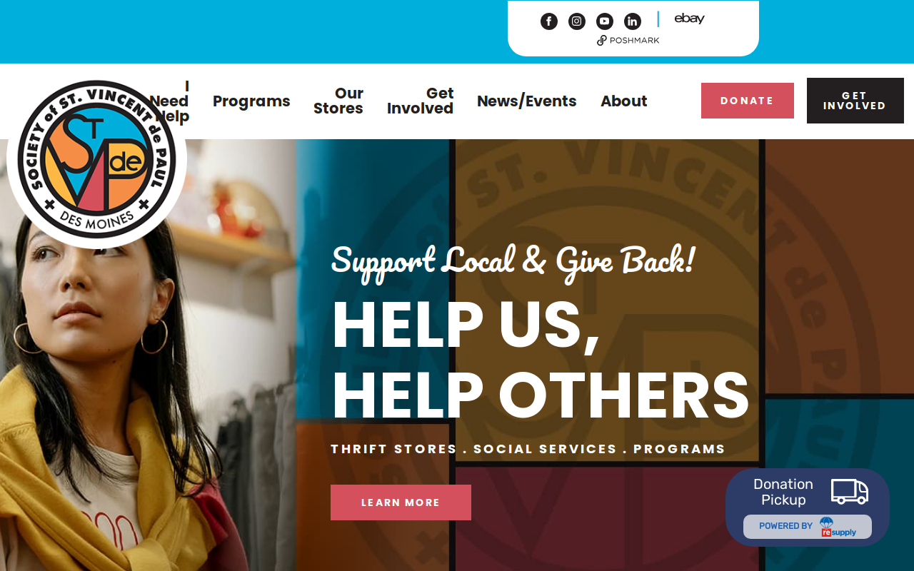 St. Vincent de Paul Vintage & Thrift website preview