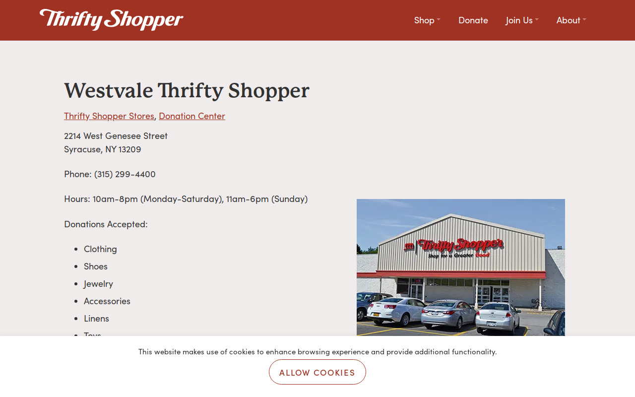 Thrify Shopper website preview