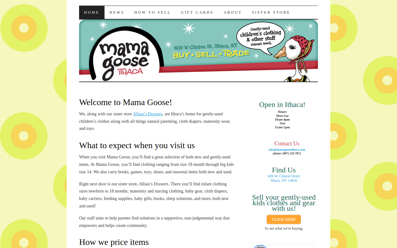Mama Goose Ithaca website preview