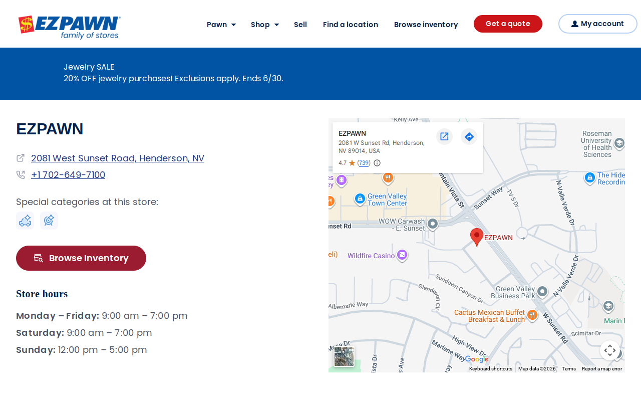 EZPAWN website preview