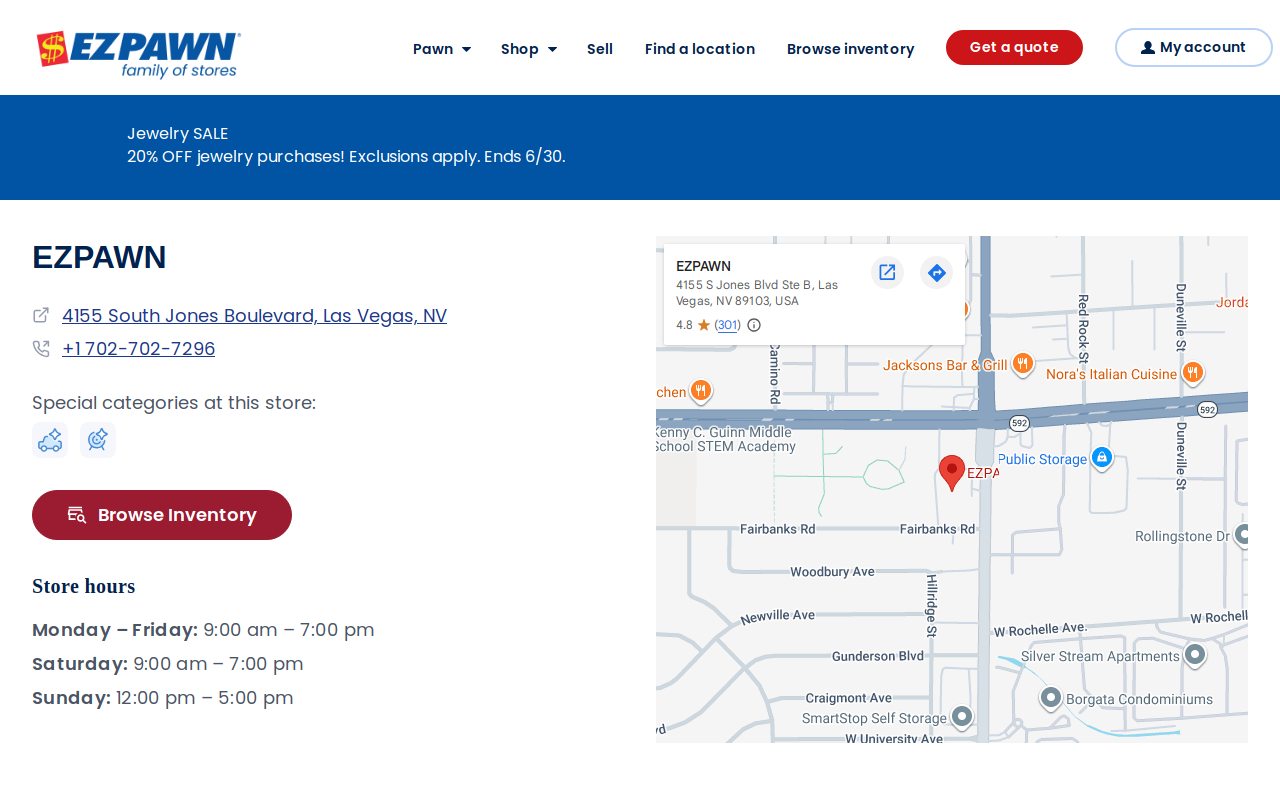 EZPAWN website preview