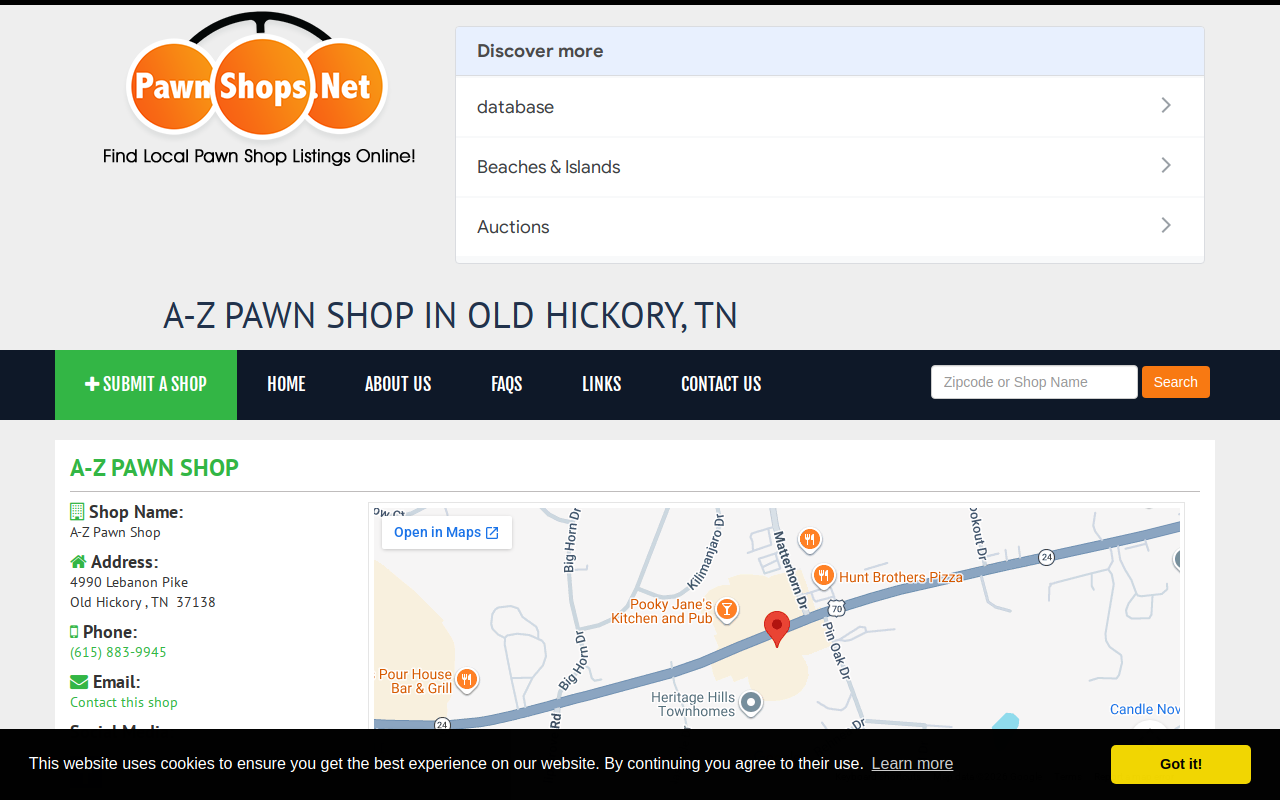 A-Z Pawn Shop website preview