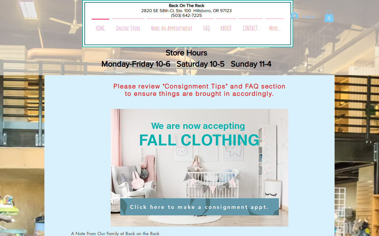 Back On The Rack website preview