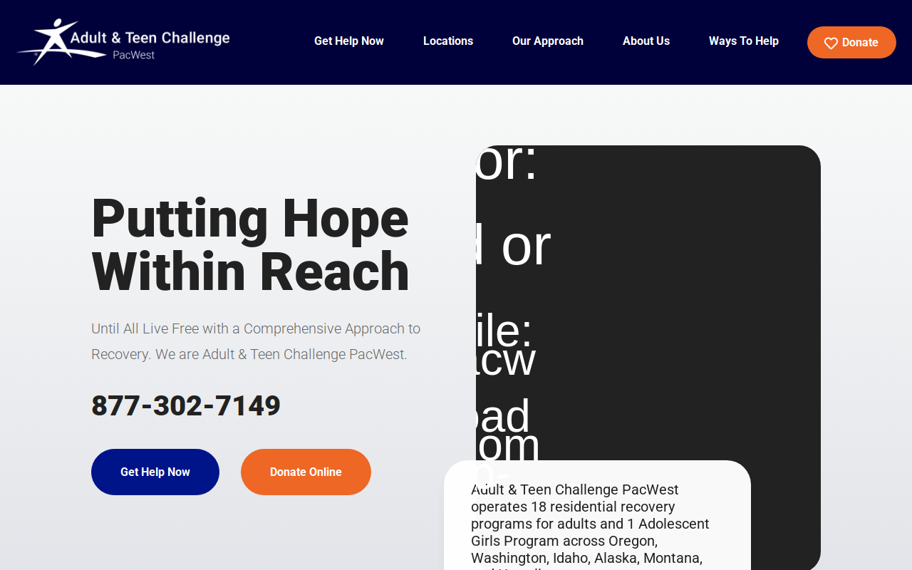 Teen Challenge Thrift Store website preview