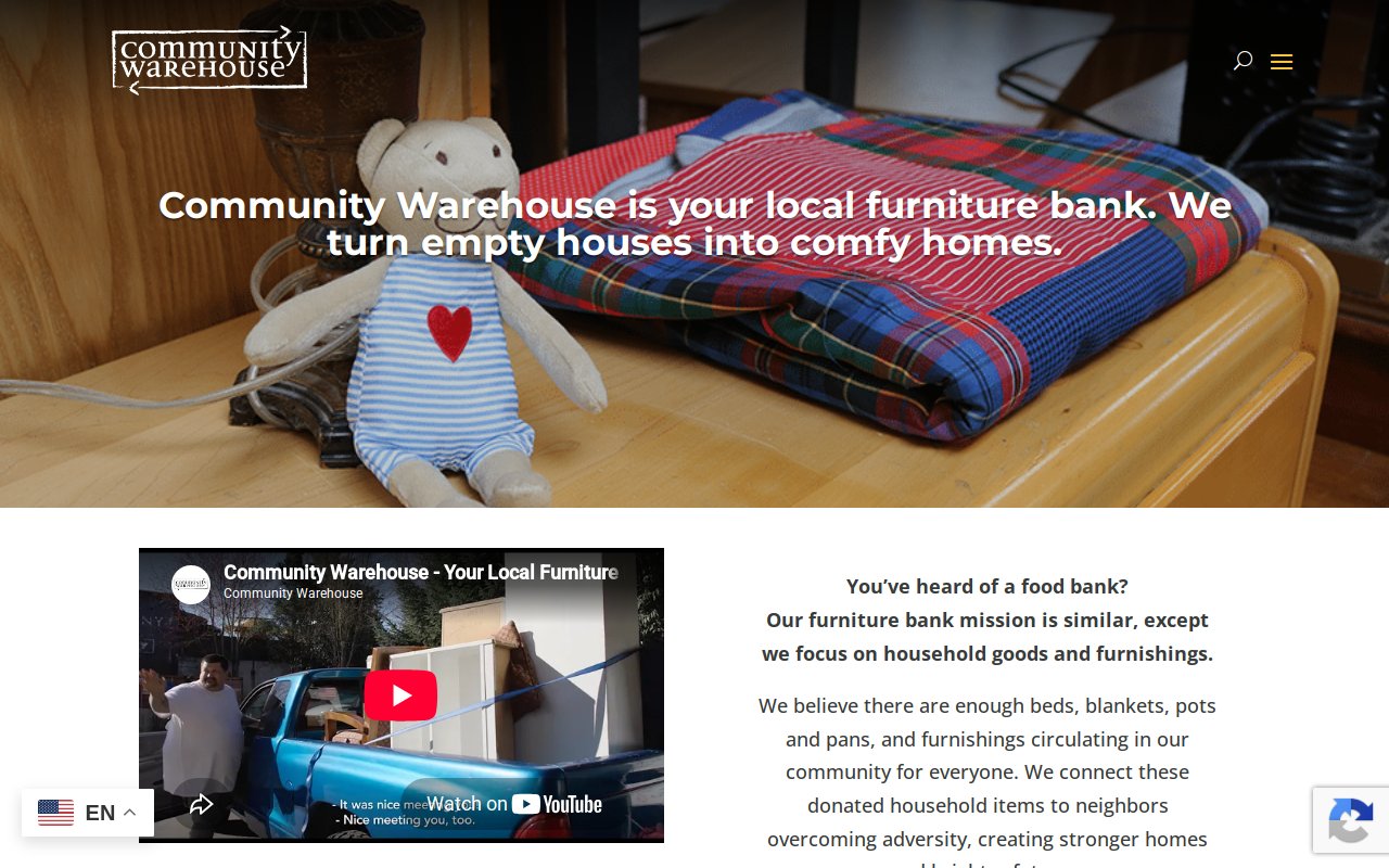 Community Warehouse website preview