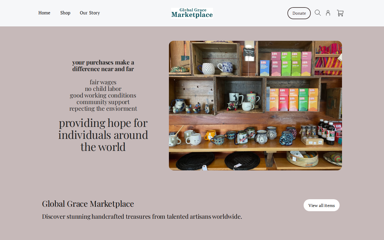 Global Grace Marketplace website preview