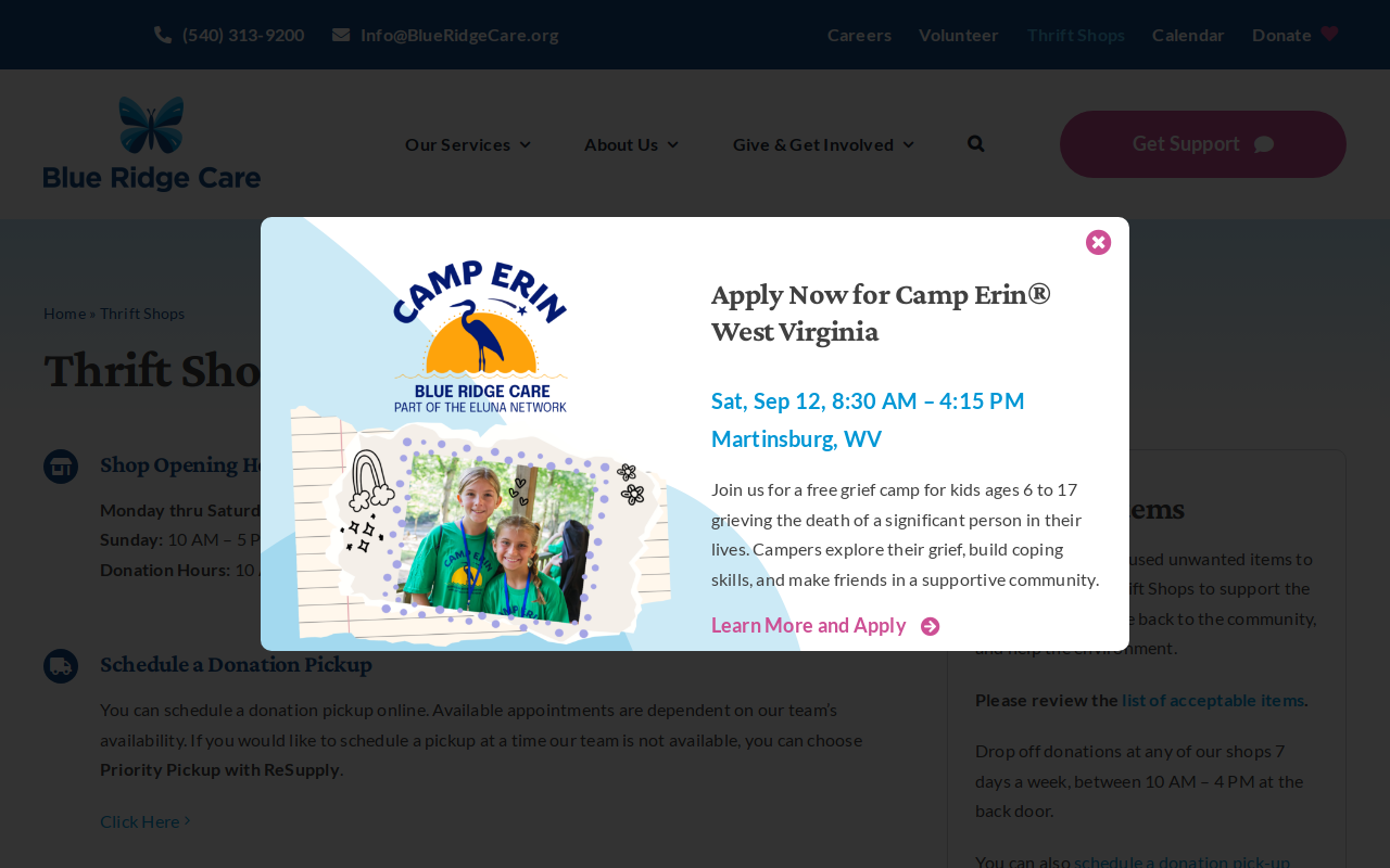 Blue Ridge Hospice Thrift Shop website preview
