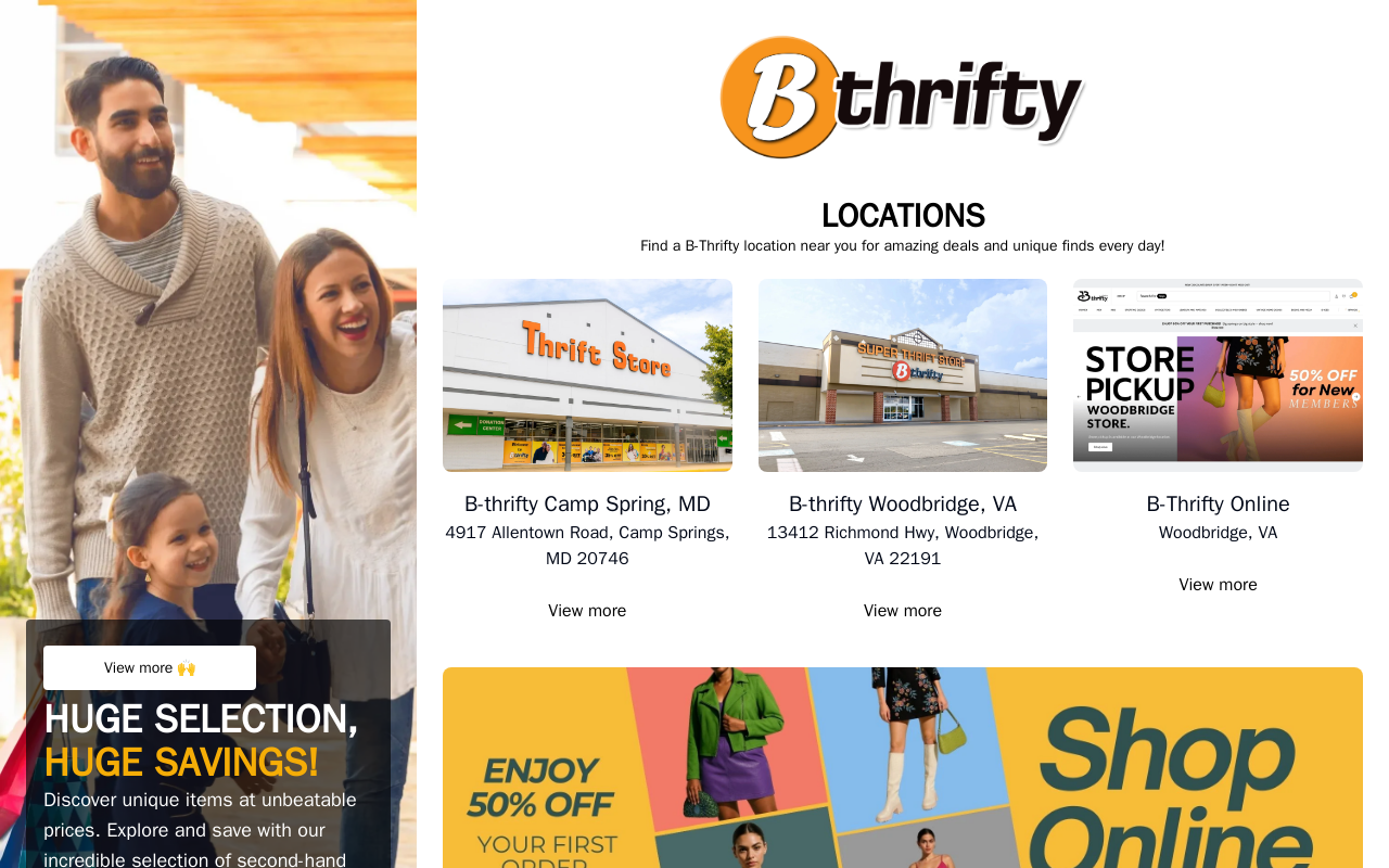 B-Thrifty website preview