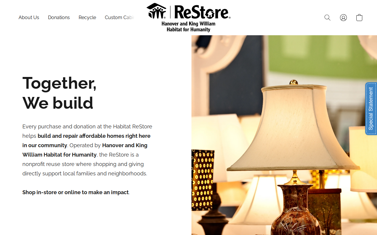 Habitat for Humanity ReStore website preview