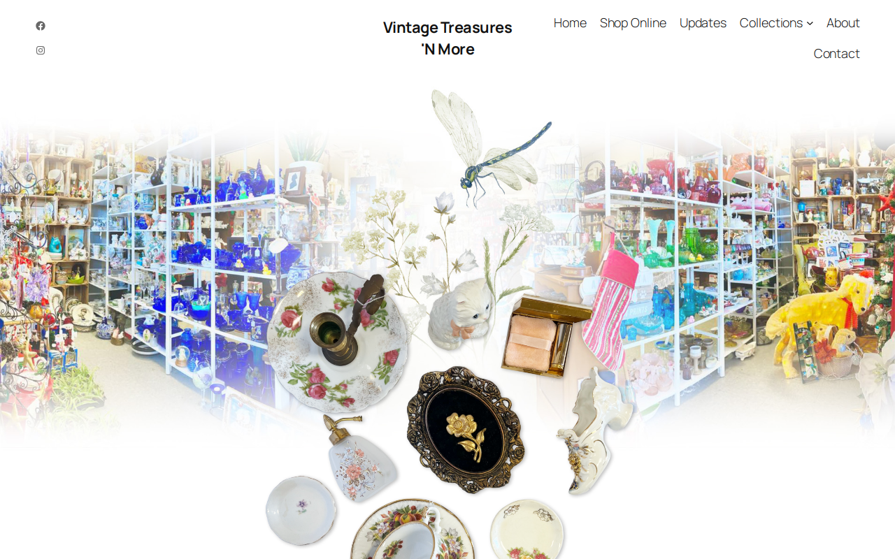 Vintage Treasures 'N More website preview