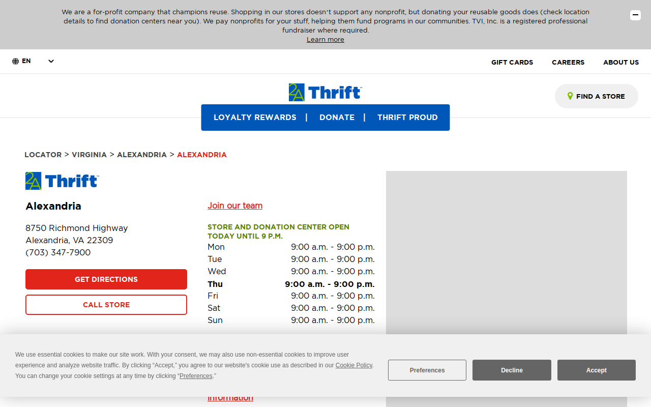 2nd Ave Thrift website preview