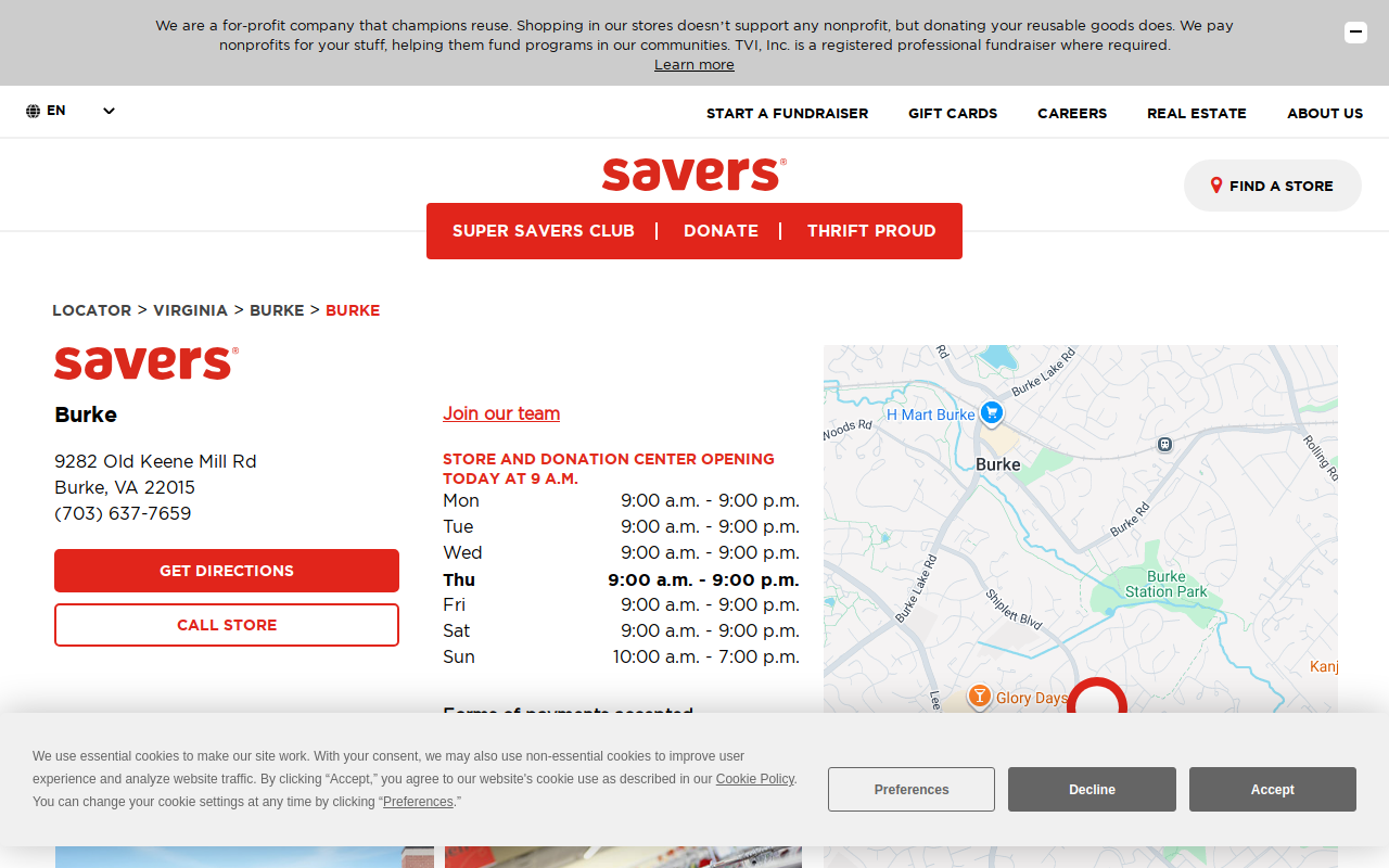 Savers website preview