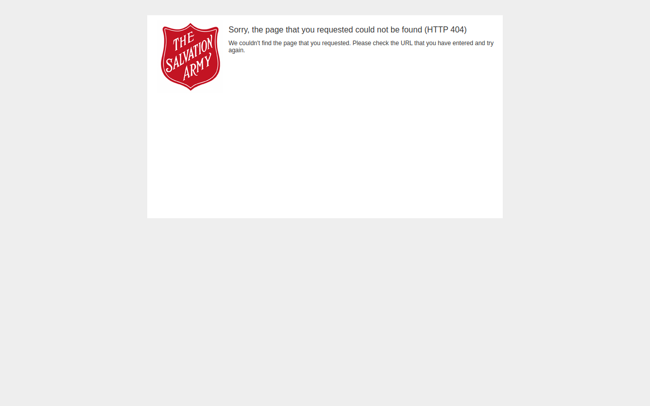 The Salvation Army website preview