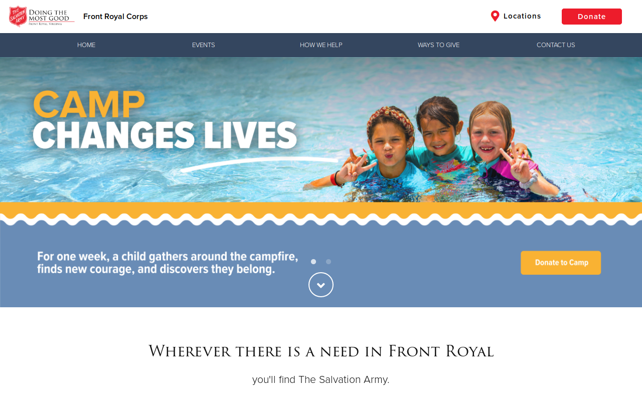 The Salvation Army website preview