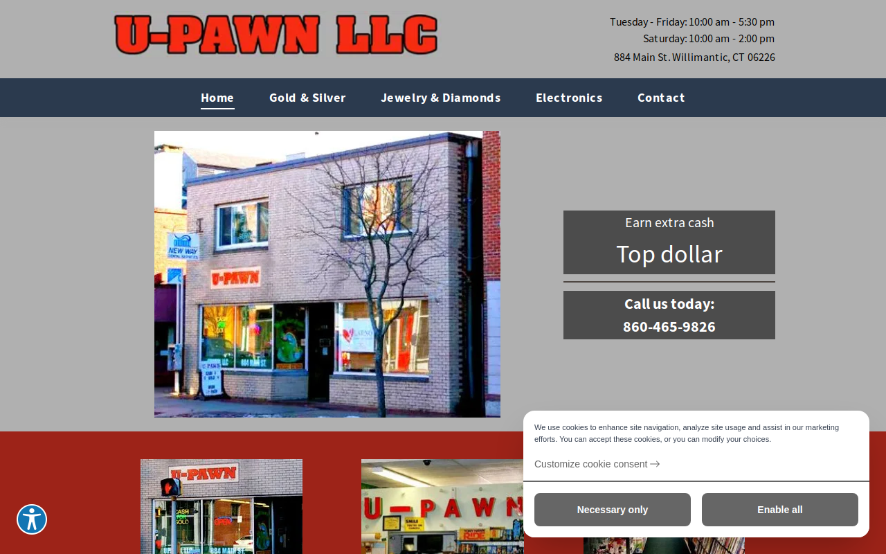 U-Pawn website preview