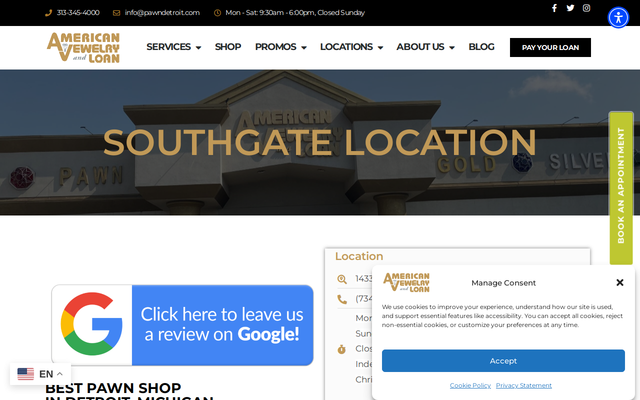 American Jewelry and Loan website preview