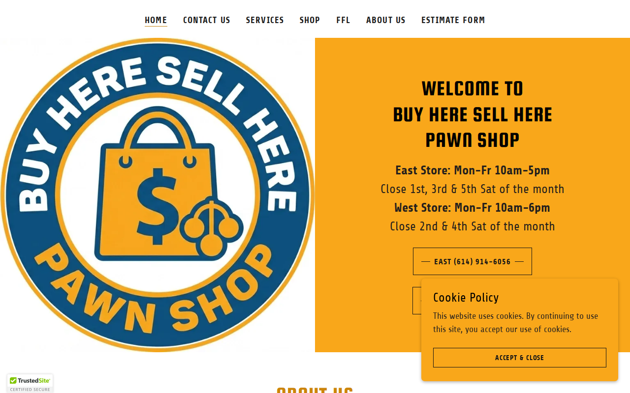 Buy Here, Sell Here Pawn Shop website preview