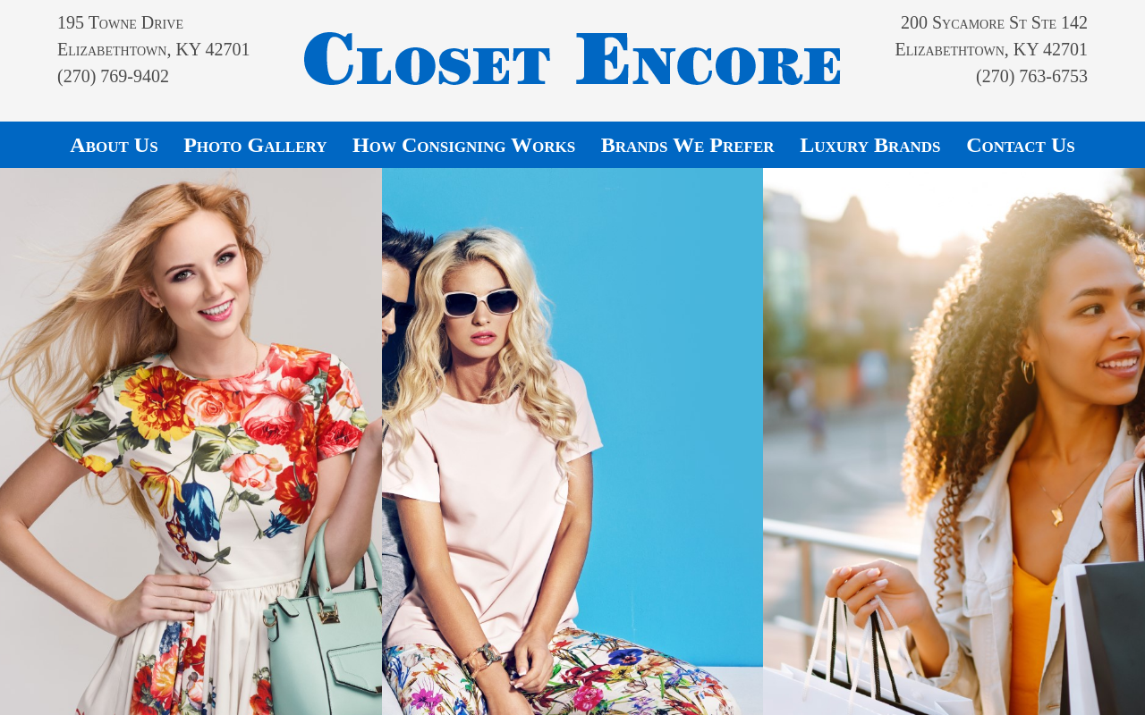 Closet Encore website preview