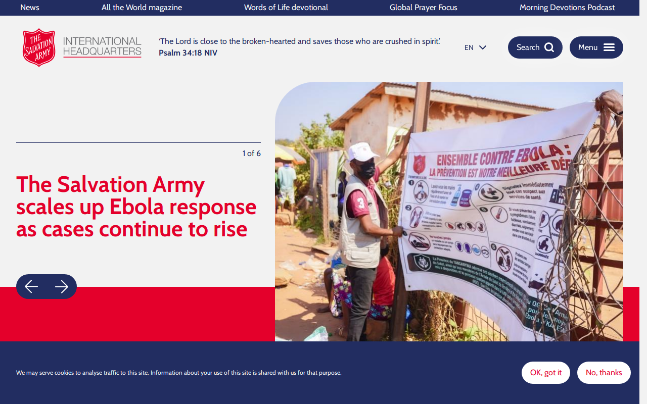 The Salvation Army website preview