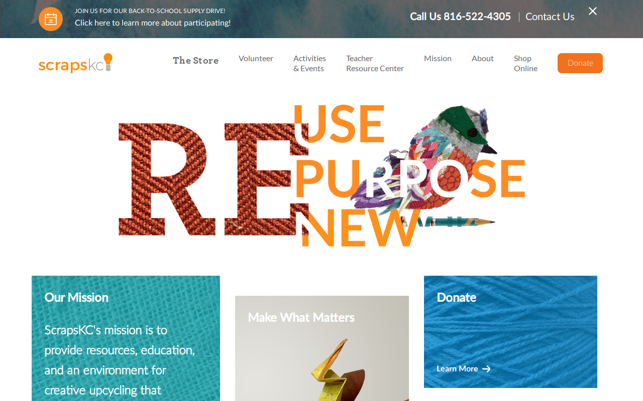 ScrapsKC website preview