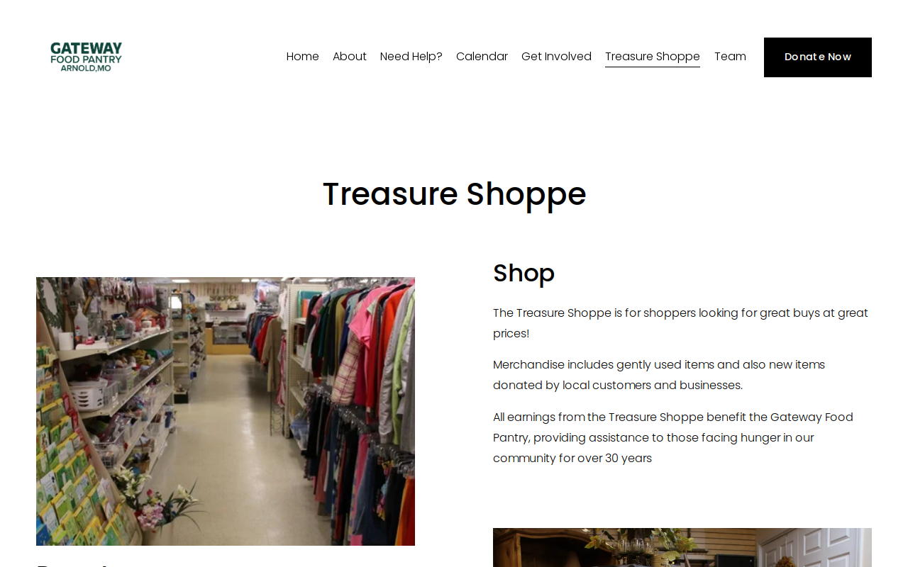 Treasure Shoppe website preview