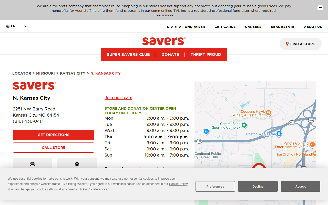 Savers website preview