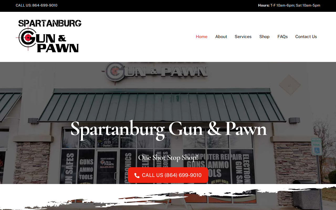 Spartanburg Gun And Pawn website preview
