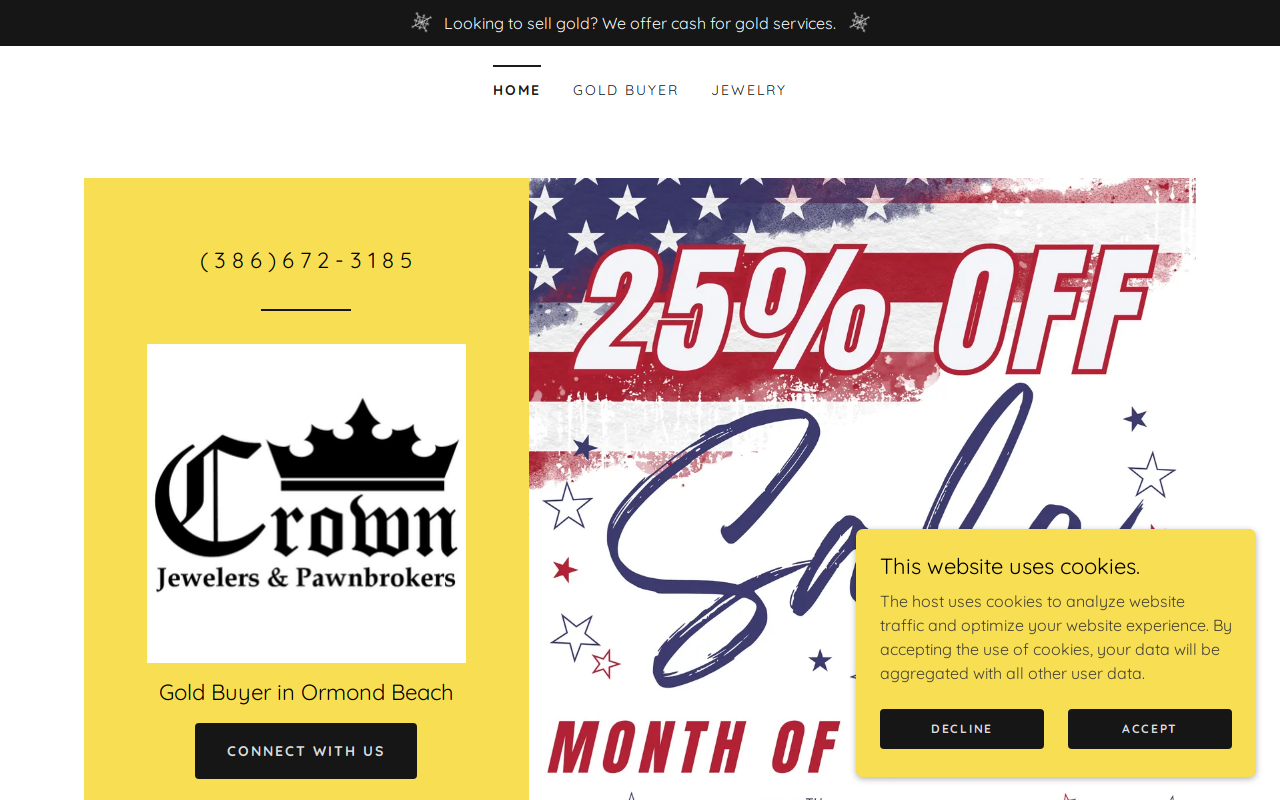 Crown Jewelers And Pawnbrokers Inc. website preview
