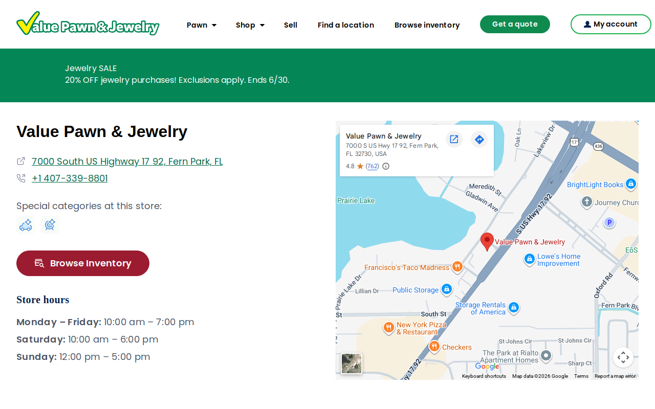 Value Pawn website preview