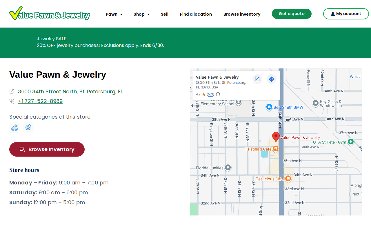 Value Pawn website preview