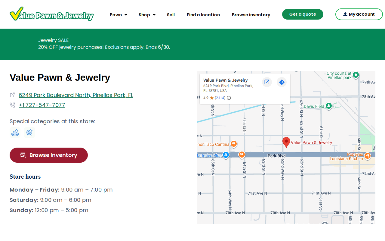 Value Pawn and Jewelry website preview