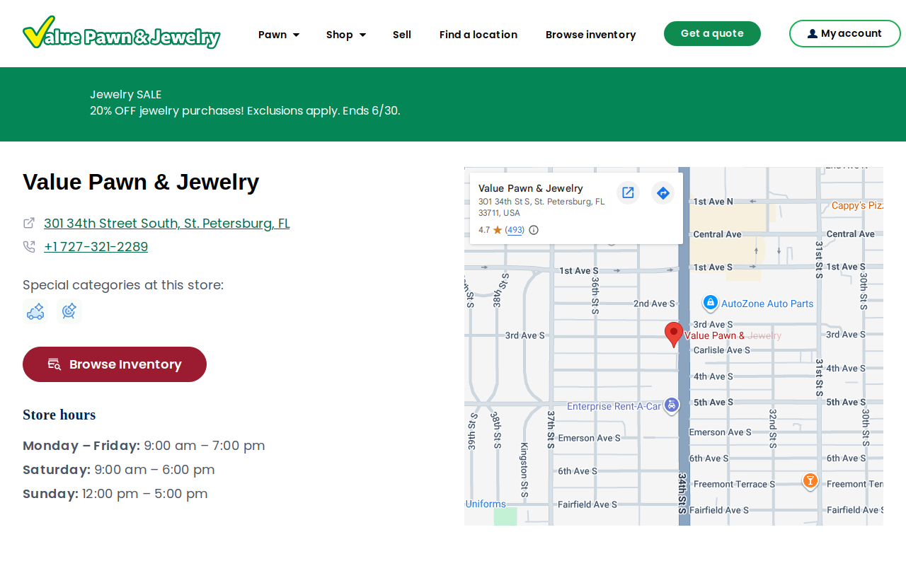 Value Pawn website preview
