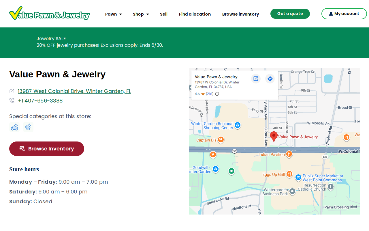 Value Pawn website preview