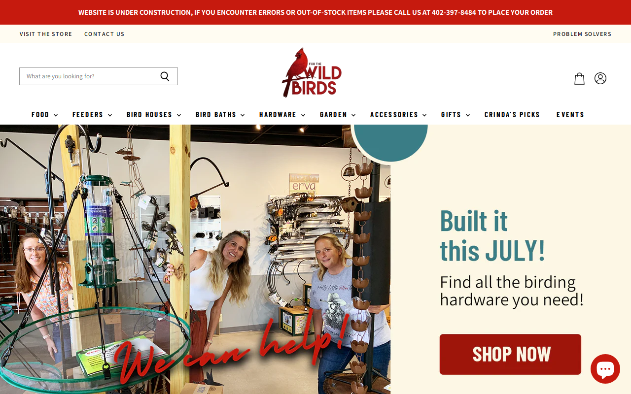 For The Wild Birds website preview