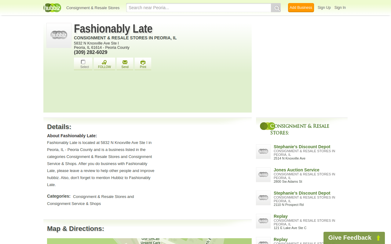 Fashionably Late Resale Boutique website preview