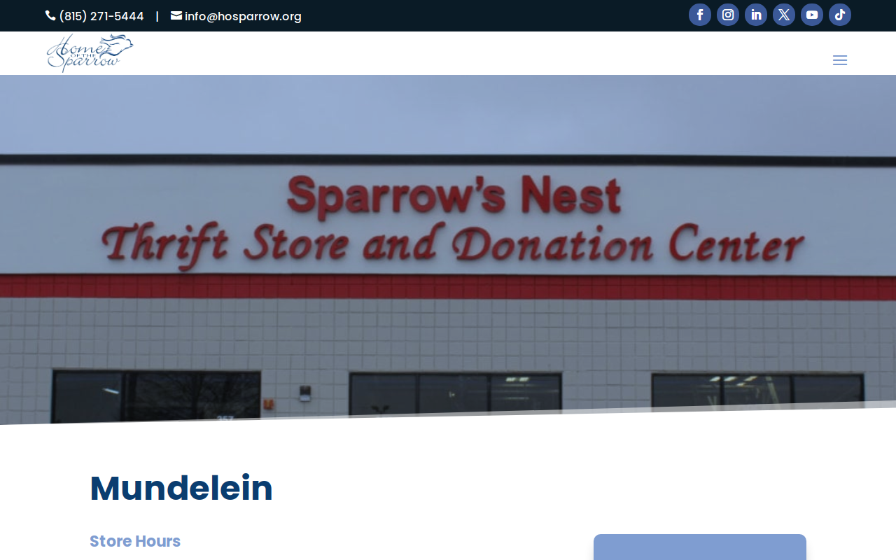 Sparrow's Nest website preview