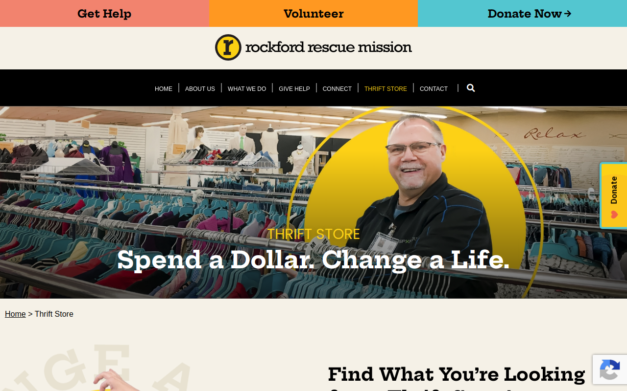 Rockford Rescue Mission website preview