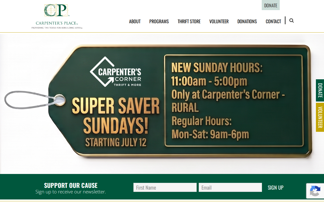 Carpenters Corner website preview