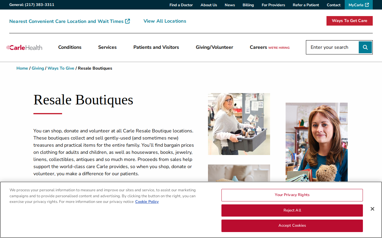 Carle BroMenn Resale Boutique website preview