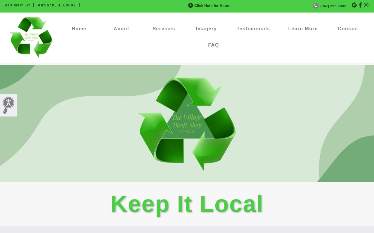 The Village Thrift Shop website preview