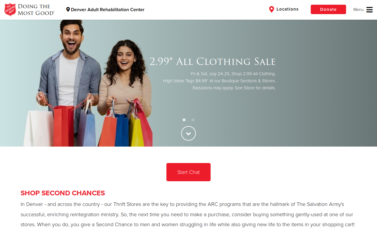 The Salvation Army website preview