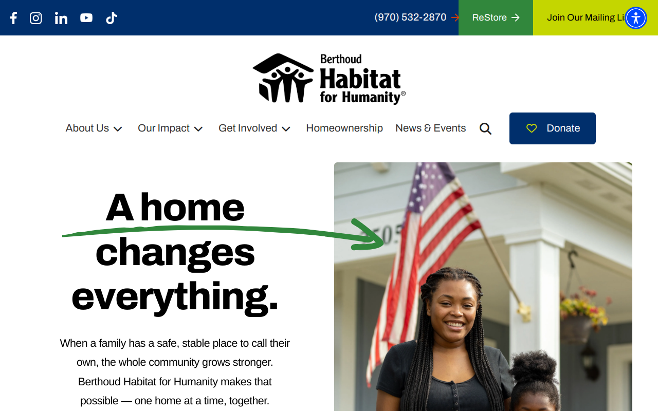 Habitat for Humanity ReStore website preview