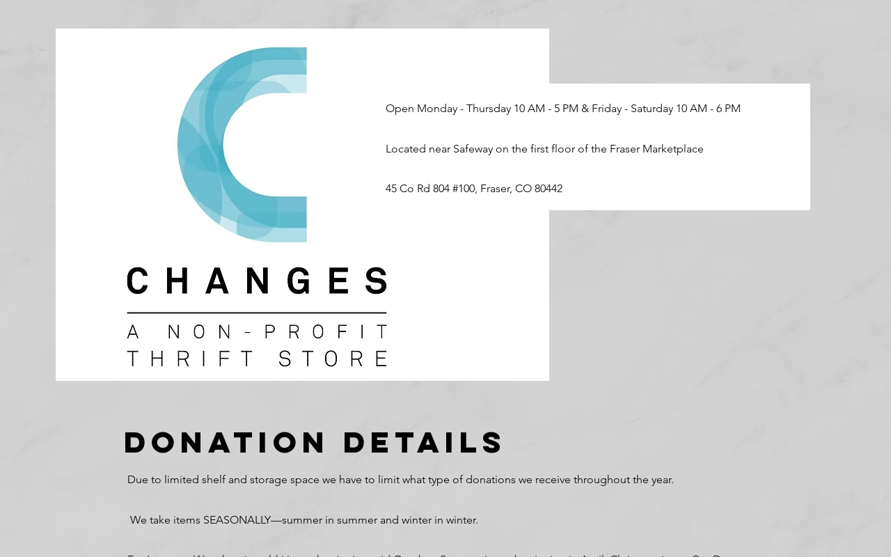 Changes Thrift Store website preview