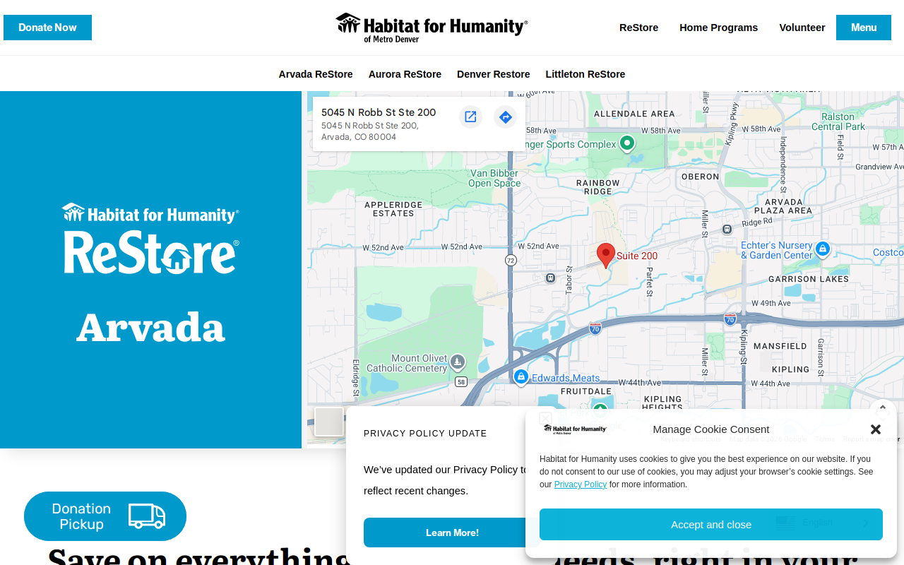 Habitat for Humanity ReStore website preview